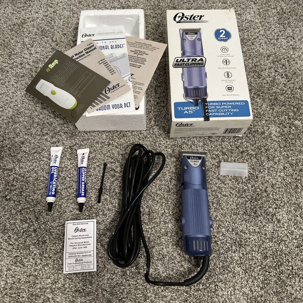 Oster Turbo A5 Pet Clippers Animal Grooming Set #10 Blade - Clean! - 078005-314